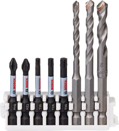 Set di punte per trapano e percussione in ceramica Bosch Hex-9.